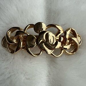 Vintage Mickey Mouse barrette Made in France, Gold tone